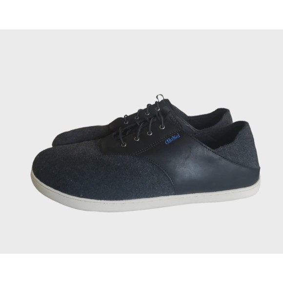 Olukai Nohea Moku Hulu Shoes Men\'s 12 Gray Black Leather Wool Slip On Sneakers main image 10